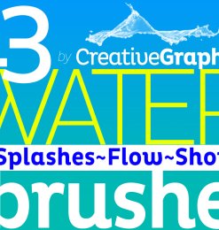 43种水花、喷水效果Photoshop笔刷下载（含CS5+CS6+CC版本）