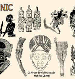 20种非洲原始部落装饰图腾PS笔刷下载