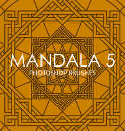 Mandala式古典宗教图案Photoshop印花笔刷下载