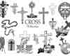 20种神圣十字架图形、基督元素Photoshop笔刷下载
