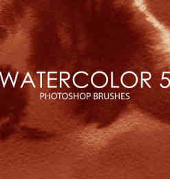 15种水彩效果、水墨模式Photoshop笔刷素材