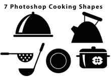 7种厨房元素Photoshop自定义形状素材