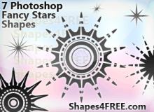 7种星星样式花纹图案Photoshop自定义形状素材下载
