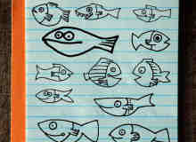 手绘涂鸦小鱼鱼图形、鱼骨头PS童趣笔刷素材