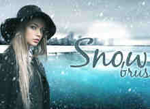 下雪、大雪、雪花、暴风雪、雪景Photoshop天气场景笔刷