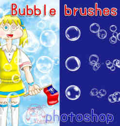 梦幻泡泡、半透明水泡、高光气泡、水泡泡、吹泡泡、泡沫Photoshop笔刷下载