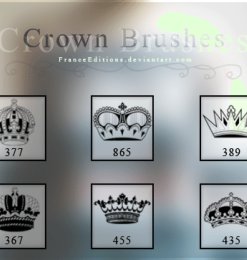 6种皇冠、王冠图形Photoshop笔刷素材