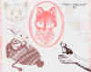 可爱卡哇伊熊猫、兔子、狼头等动物插画图形PS笔刷素材
