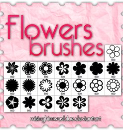 可爱鲜花花朵图案Photoshop花朵笔刷