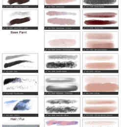 27种皮肤纹理类效果CG绘画PS工具预设TPL笔刷素材