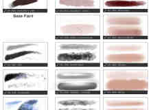 27种皮肤纹理类效果CG绘画PS工具预设TPL笔刷素材
