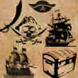 海盗船、海盗宝藏、海底头像Photoshop海底元素笔刷