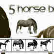5匹真实的骏马、马匹图形PS笔刷