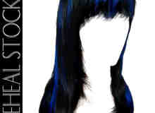 漂亮的深蓝色女式长发发型PS笔刷素材（PSD格式）已抠像！