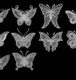 镌刻的漂亮蝴蝶印花图案Photoshop蝴蝶纹饰笔刷