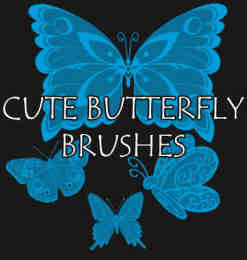 漂亮的蝴蝶花纹、彩蝶图案Photoshop蝴蝶笔刷