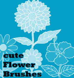 可爱的鲜花图案、花朵花纹Photoshop笔刷素材