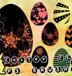 漂亮的花式复活节彩蛋图案Photoshop笔刷素材