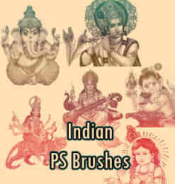 印度佛教文化元素图形PS笔刷素材下载