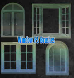 现代玻璃窗窗户PS建筑笔刷