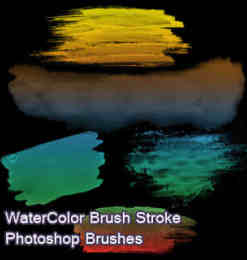 水彩痕迹Photoshop画笔素材免费下载
