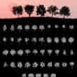 45种超级大树、树木僧侣、森林大树阴影剪影图形Photoshop笔刷素材下载