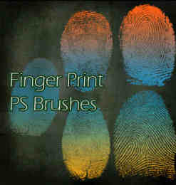 手指指纹、指纹图案、指模Photoshop笔刷素材