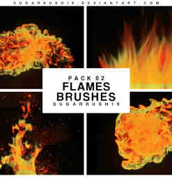 熊熊火焰特效、燃烧的火焰火苗图形Photoshop火焰笔刷素材下载