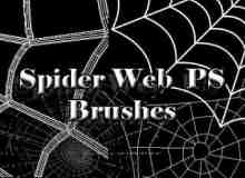 蜘蛛丝、手绘蛛网效果Photoshop笔刷素材