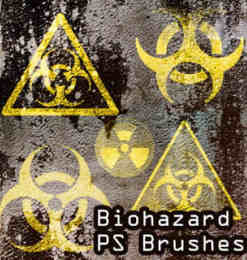 核辐射符号、危险辐射标志图案Photoshop生化危机符号笔刷
