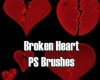 碎裂的爱心、心碎的心形图案Photoshop笔刷素材下载
