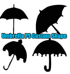 卡哇伊的雨伞图形Photoshop自定义形状素材 .csh 下载