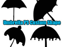卡哇伊的雨伞图形Photoshop自定义形状素材 .csh 下载