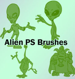 外星人卡通图案Photoshop笔刷素材下载