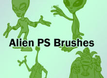 外星人卡通图案Photoshop笔刷素材下载