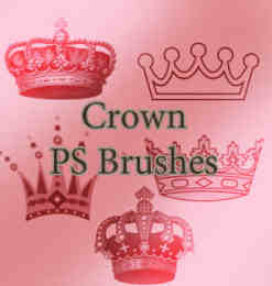 5种皇冠、王冠图案Photoshop笔刷素材