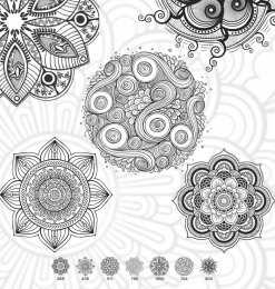7种精美的曼荼罗花纹图案PS笔刷素材下载