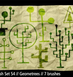 手绘抽象式树木植物造型Photoshop童趣涂鸦大树笔刷