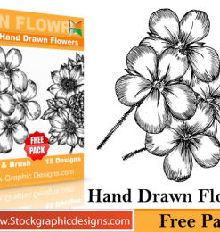 漂亮的手绘的鲜花绽放、花朵图案PS笔刷素材下载