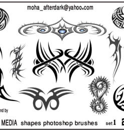 神秘纹身、刺青图案Photoshop纹饰笔刷素材下载