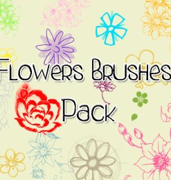 可爱的鲜花花朵图案Photoshop手绘花纹笔刷