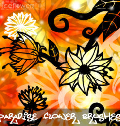 漂亮的手绘鲜花花朵图案Photoshop免费笔刷素材下载