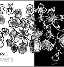手绘艺术鲜花花朵图案Photoshop复古花纹笔刷