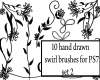 10种可爱的幼稚涂鸦花纹图案PS笔刷素材下载