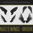 天使羽毛翅膀图案、飞翔的空中羽翼Photoshop笔刷素材下载