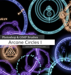 魔法光圈、魔法阵、神秘光芒阵法Photoshop笔刷素材下载