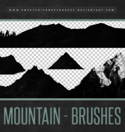 山峰、山脉、山丘剪影图像Photoshop笔刷素材下载