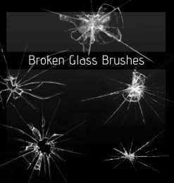 玻璃碎痕、玻璃撞击破碎纹理、冰层、透明塑料撞击纹理PS笔刷素材