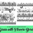 12种野草鲜花背景图案Photoshop草坪效果笔刷