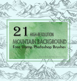 21手绘高大山脉图形效果、大山、山川Photoshop笔刷素材下载